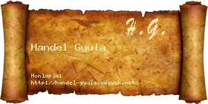 Handel Gyula névjegykártya