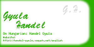 gyula handel business card